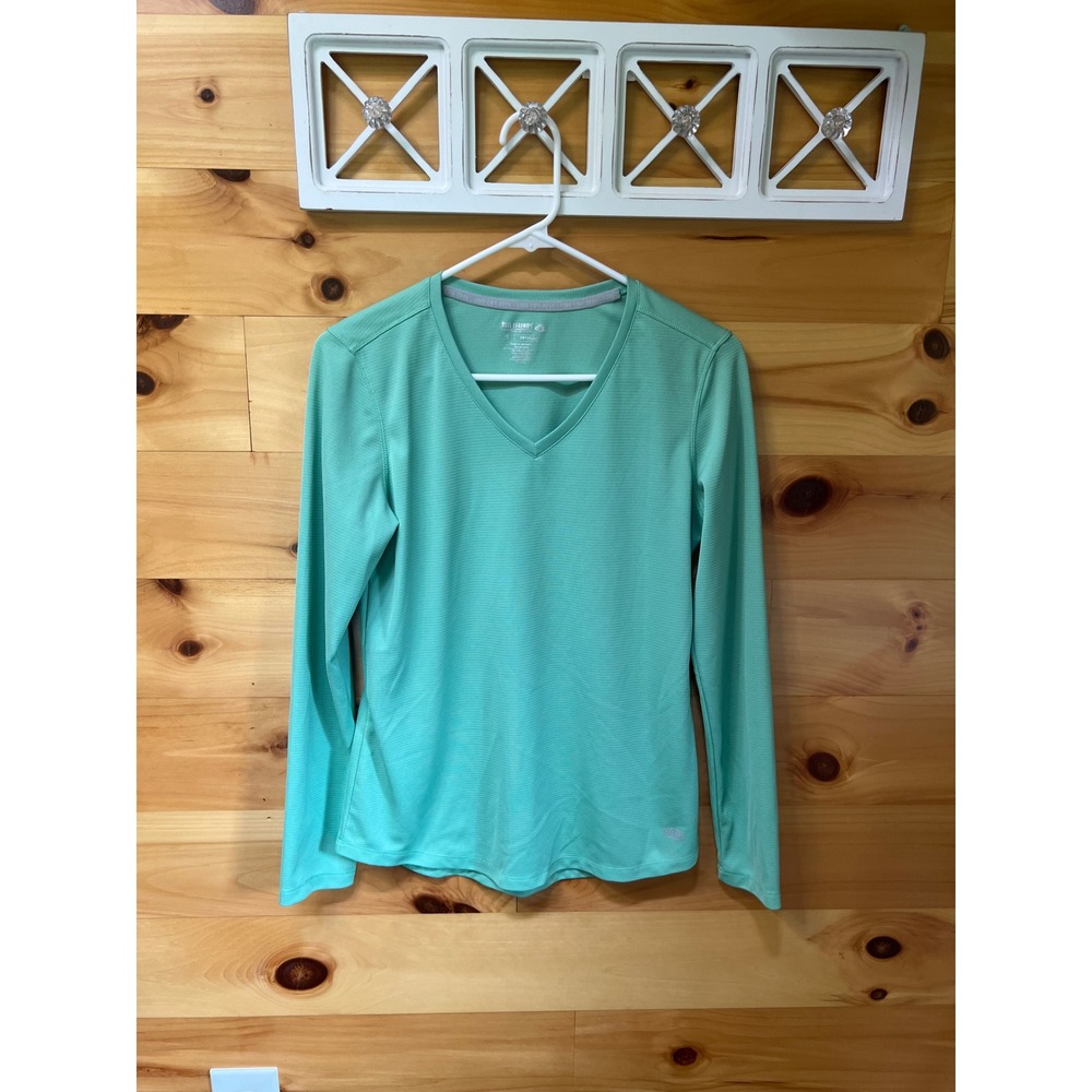 Reel Legends Freeline Womens Small Mint Green V-Neck Long Sleeve Performance Top